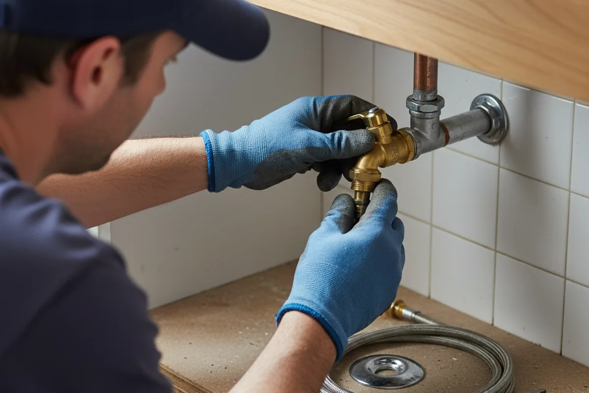 Shutoff valve and fitting work during Emergency Plumbing in Waterloo